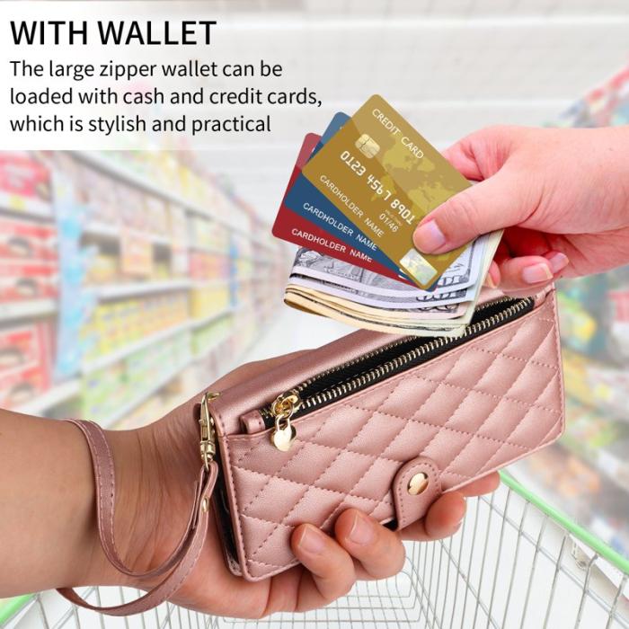 OEM - Rhombus Samsung Galaxy S26 Fodral Äkta Läder Ställ - Roséguld