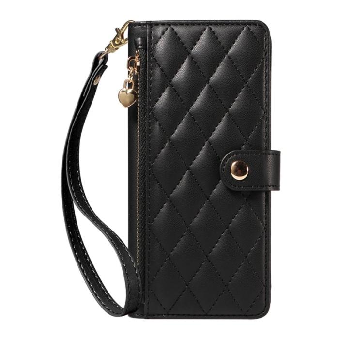 OEM - Rhombus Samsung Galaxy S26 Fodral Äkta Läder Ställ - Svart