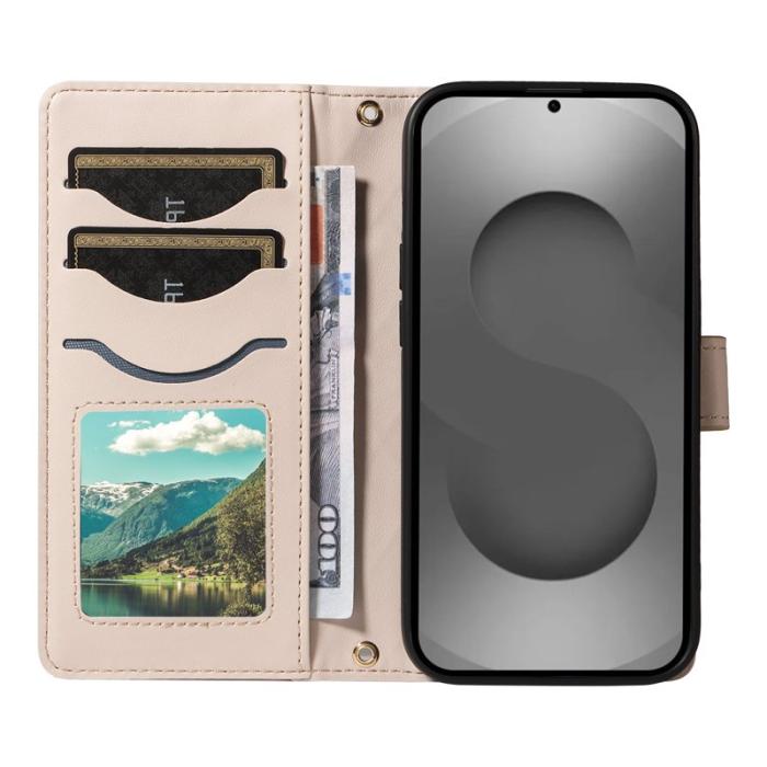 OEM - Rhombus Samsung Galaxy S26 Ultra Fodral Äkta Läder - Aprikos