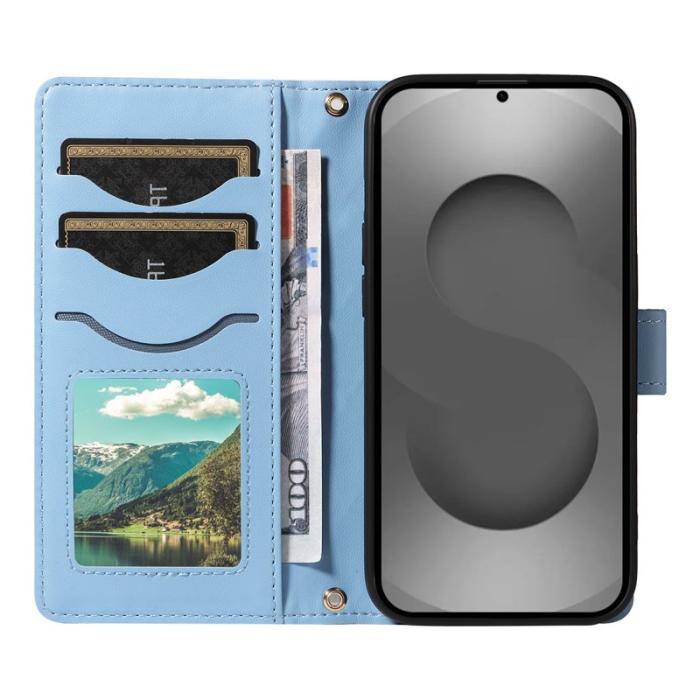 OEM - Rhombus Samsung Galaxy S26 Ultra Fodral Äkta Läder - Blå