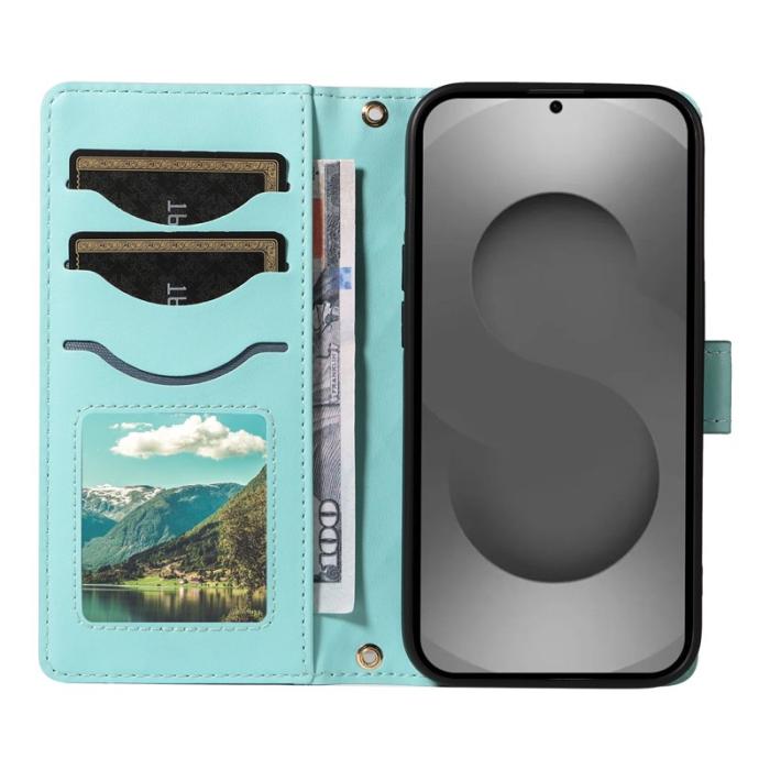 OEM - Rhombus Samsung Galaxy S26 Ultra Fodral Äkta Läder - Grön