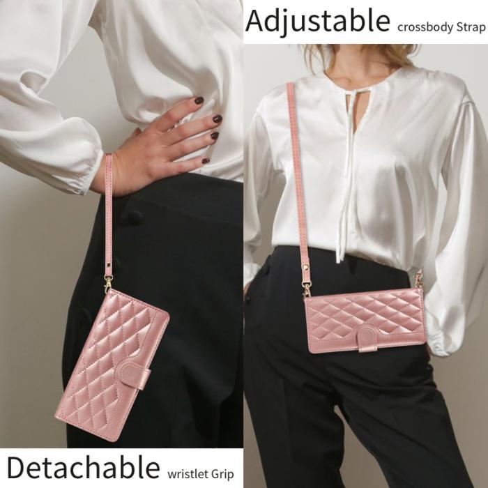 OEM - Rhombus Samsung Galaxy S26 Ultra Fodral Äkta Läder - Roséguld