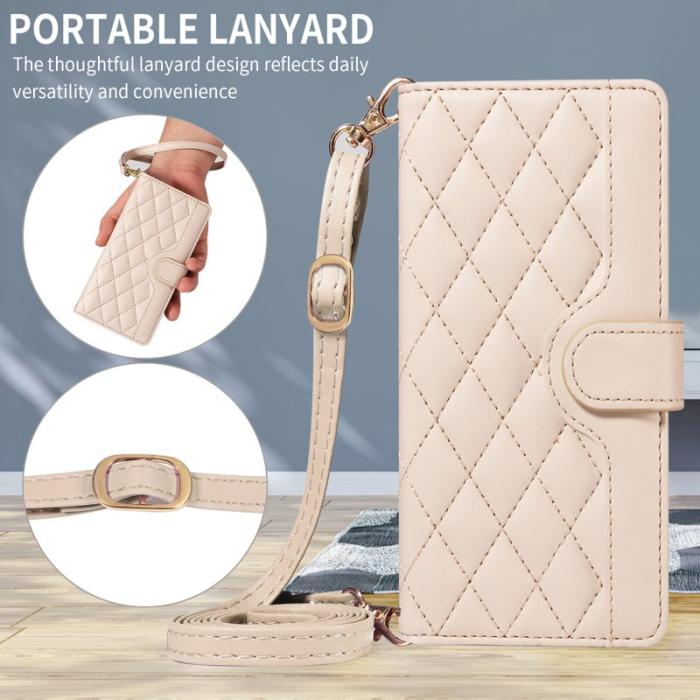 OEM - Rhombus Samsung Galaxy S26 Fodral Äkta Läder - Aprikos