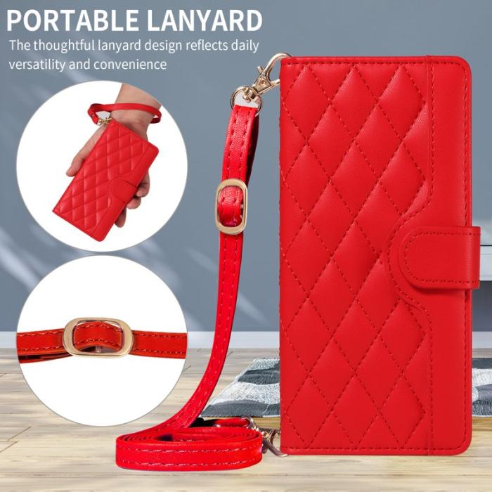 OEM - Rhombus Samsung Galaxy S26 Fodral Äkta Läder - Röd