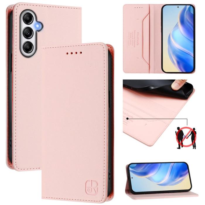 OEM - RINACASIS Samsung Galaxy A35 5G Fodral Äkta Läder - Rosa