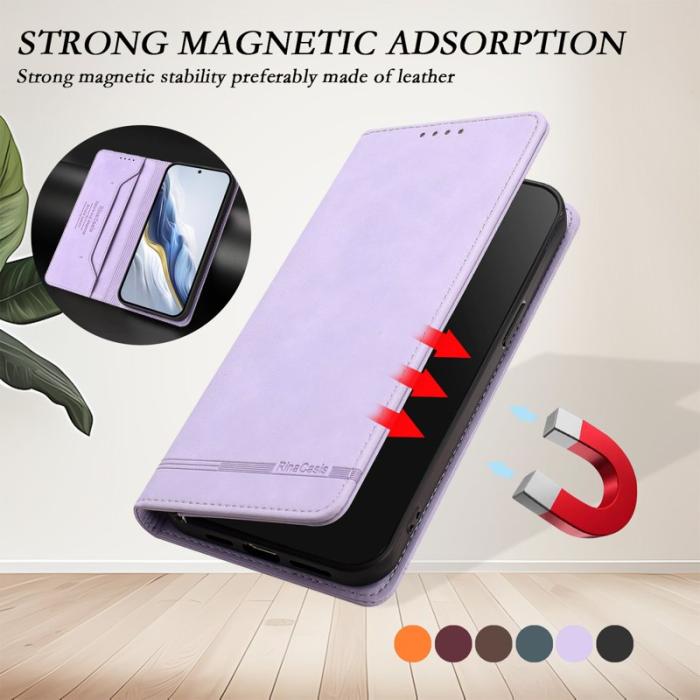 OEM - RINACASIS Samsung Galaxy A57 Plånboksfodral Konstläder RFID Skydd - Lila