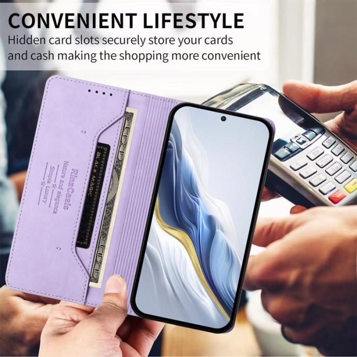 OEM - RINACASIS Samsung Galaxy A57 Plånboksfodral Konstläder RFID Skydd - Lila