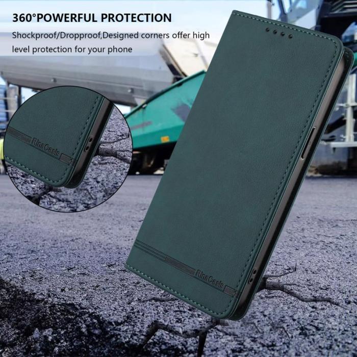 OEM - RINACASIS Samsung Galaxy A57 Plånboksfodral Konstläder RFID Skydd - Grön