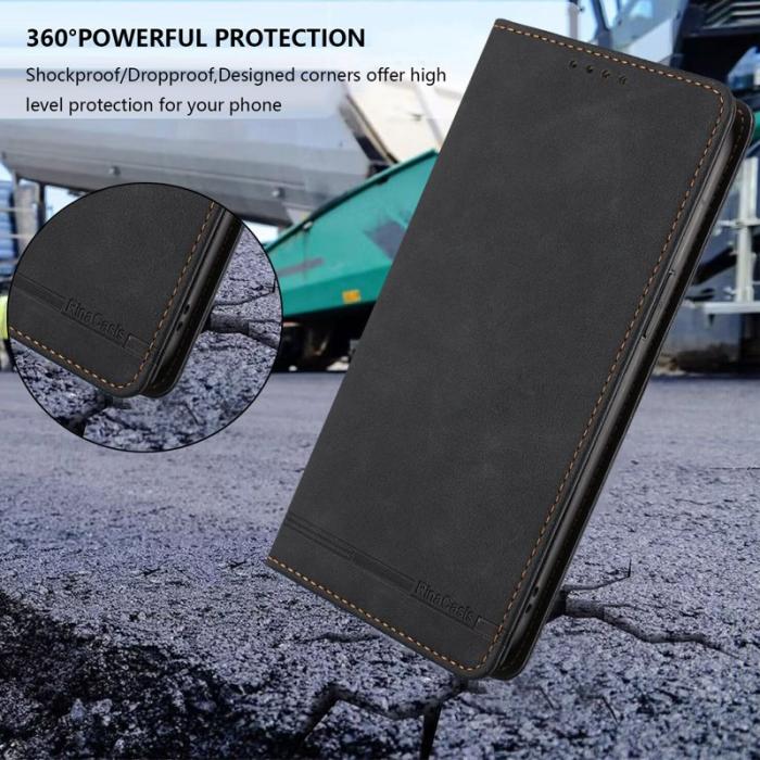 OEM - RINACASIS Samsung Galaxy A57 Plånboksfodral Konstläder RFID Skydd - Svart
