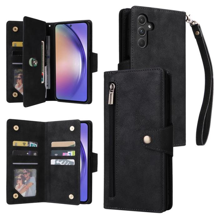 OEM - RIVET Samsung Galaxy A55 5G Plånboksfodral Konstläder Flip - Svart