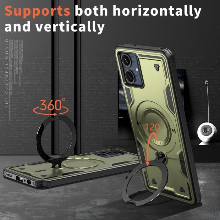 N/A - Samsung Galaxy A06 4G Skal Plast Militärskydd Kickstand - Olivgrön