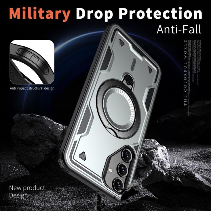 N/A - Samsung Galaxy A16 4G/5G Skal Plast Militärskydd - Grå