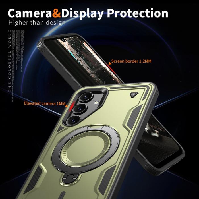 N/A - Samsung Galaxy A16 4G/5G Skal Plast Militärskydd - Olive Green