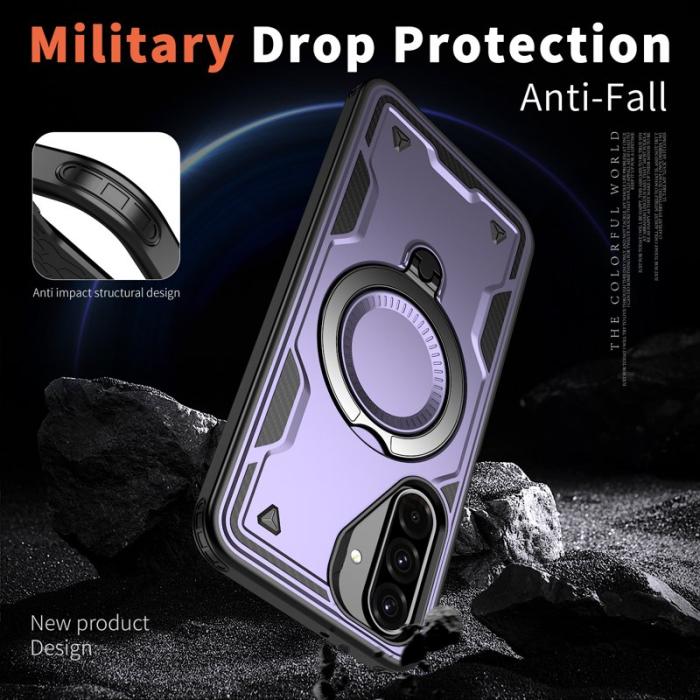 N/A - Samsung Galaxy A26 5G Skal Plast Militärskydd Kickstand - Lila