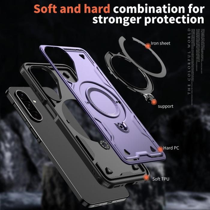 N/A - Samsung Galaxy A26 5G Skal Plast Militärskydd Kickstand - Lila