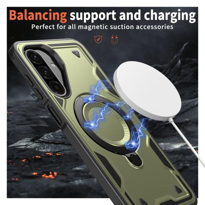 N/A - Samsung Galaxy A26 5G Skal Plast Militärt Skydd - Olive Green