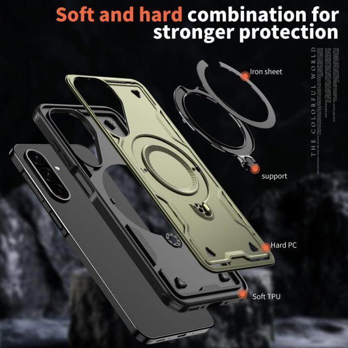 N/A - Samsung Galaxy A26 5G Skal Plast Militärt Skydd - Olive Green