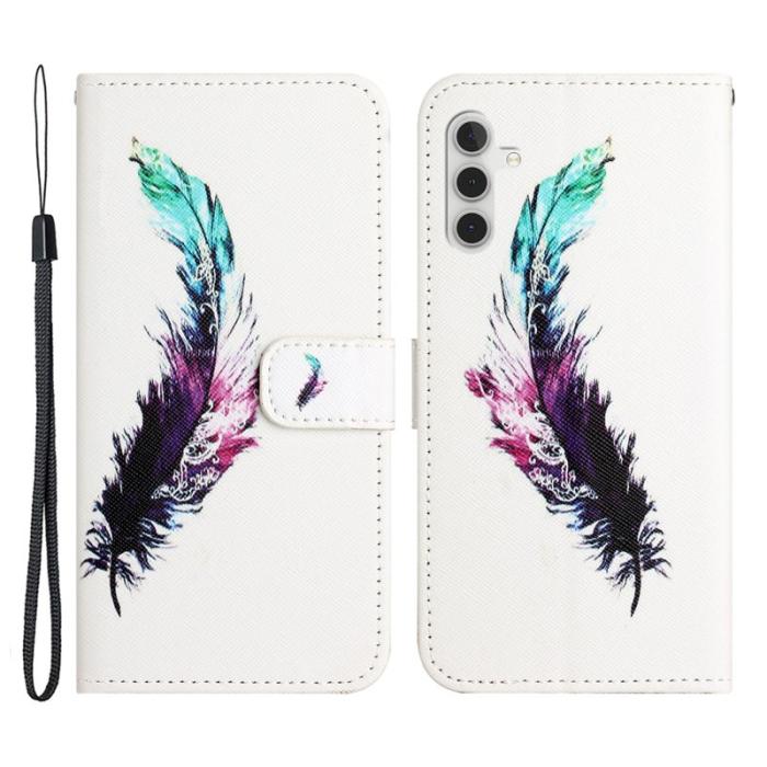 OEM - Samsung Galaxy A35 5G Fodral 3D Mönster Konstläder - Fjäder