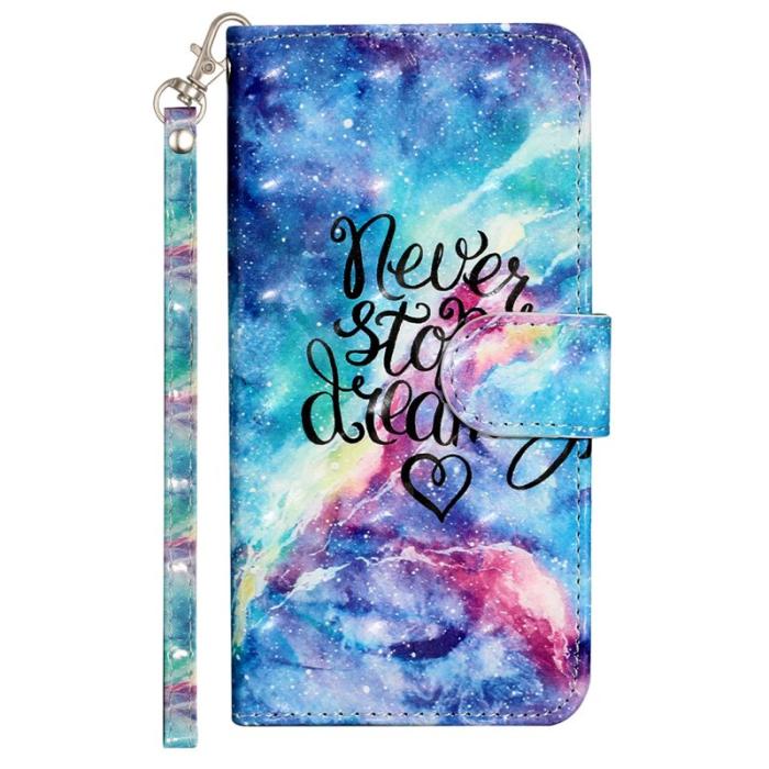 OEM - Samsung Galaxy A35 5G Fodral 3D Mönstertryck Äkta Läder - Stjärnhimmel