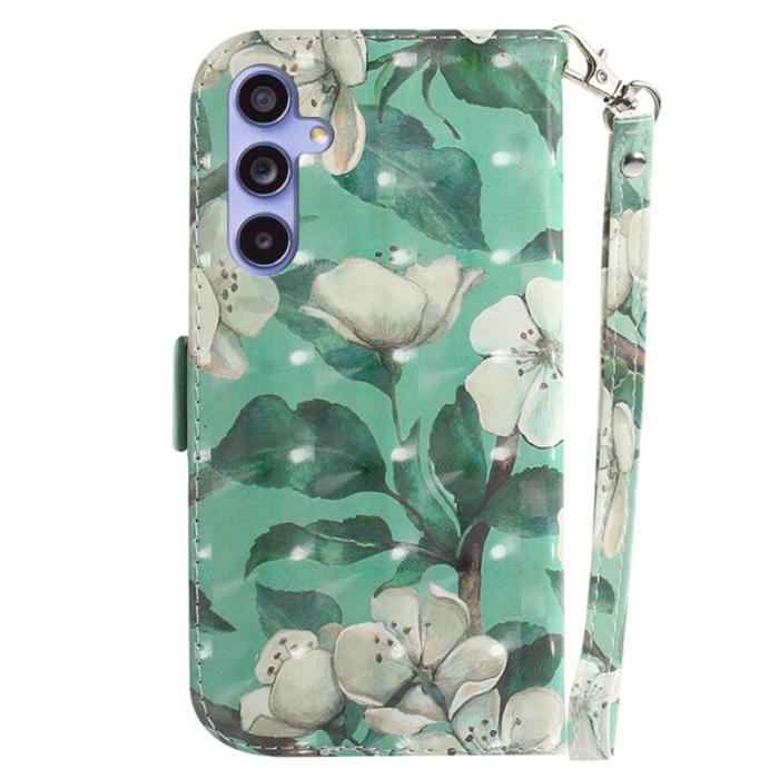 OEM - Samsung Galaxy A35 5G Fodral 3D Mönstertryck - Akvarell Blommor