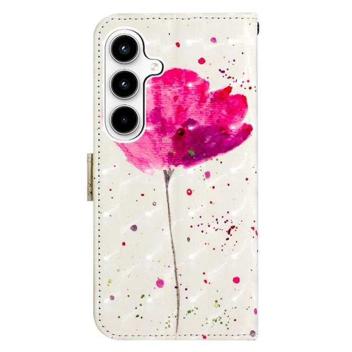 OEM - Samsung Galaxy A35 5G Fodral Äkta Läder 3D Mönster - Blomma