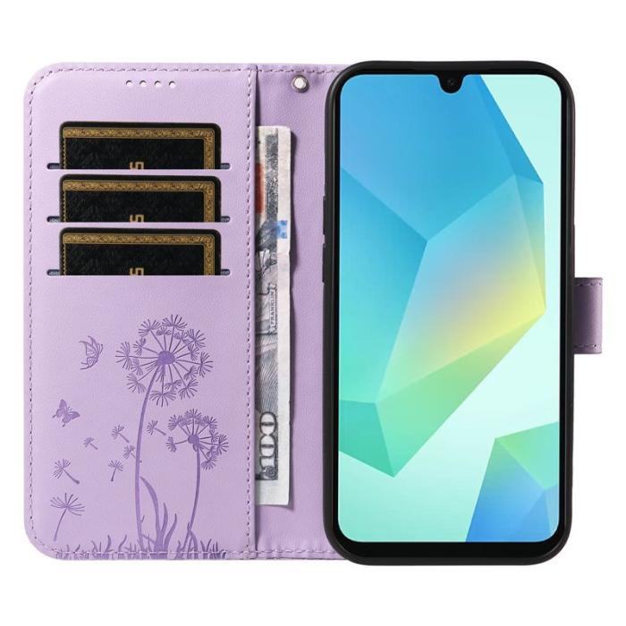 OEM - Samsung Galaxy A35 5G Fodral Äkta Läder Dandelion - Lila