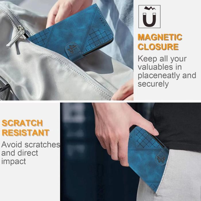 OEM - Samsung Galaxy A35 5G Fodral Äkta Läder Fjäril Blommor - Royal Blue