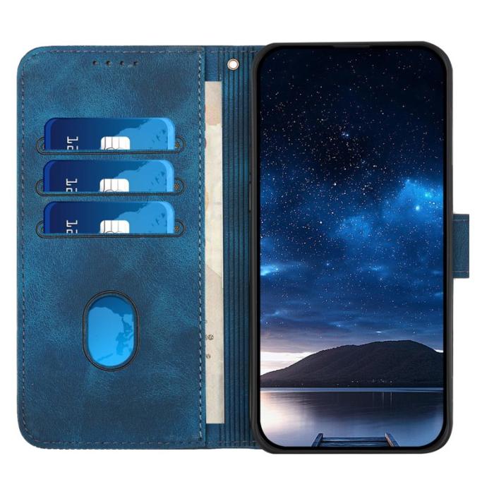 OEM - Samsung Galaxy A35 5G Fodral Äkta Läder Fjäril Blommor - Royal Blue