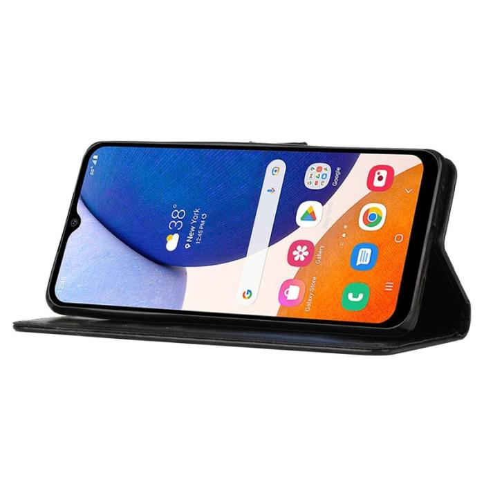 OEM - Samsung Galaxy A35 5G Fodral Äkta Läder Fjärilsdesign - Svart