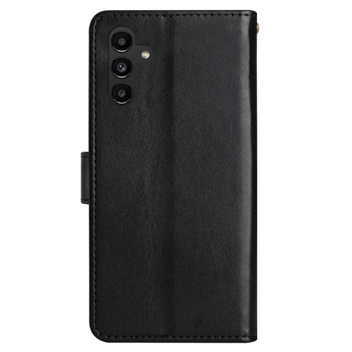 OEM - Samsung Galaxy A35 5G Fodral Äkta Läder Fjärilsdesign - Svart