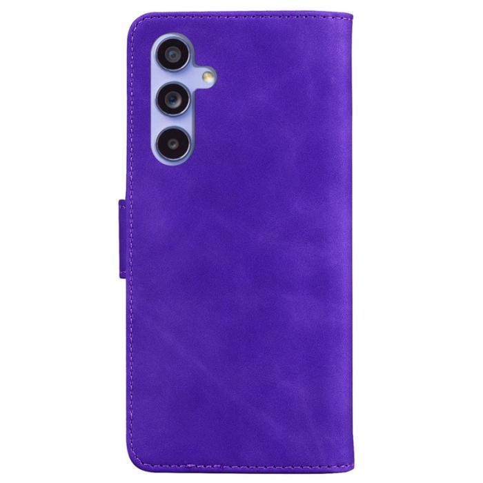 OEM - Samsung Galaxy A35 5G Fodral Äkta Läder Fjärilstryck - Lila