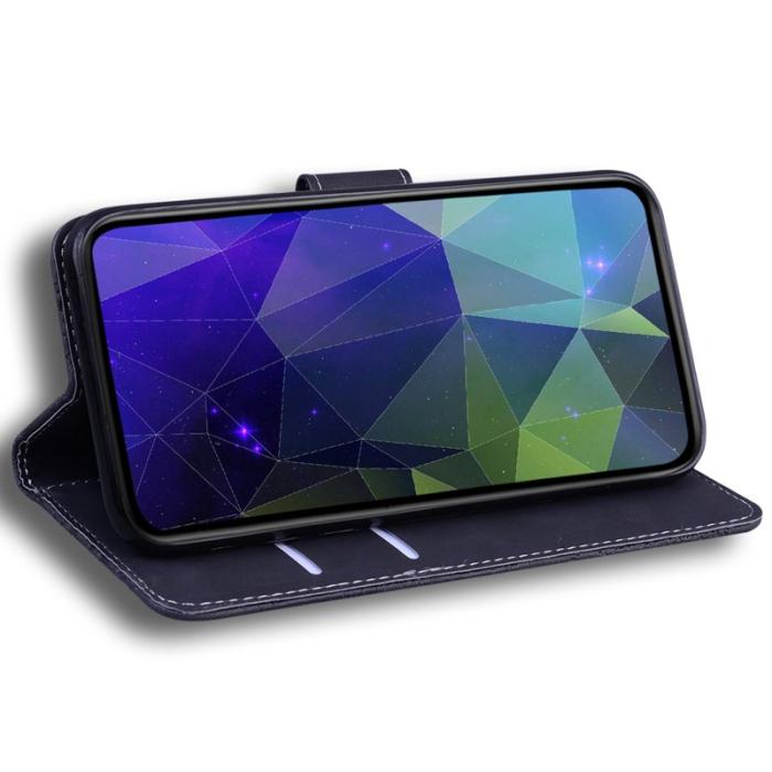 OEM - Samsung Galaxy A35 5G Fodral Äkta Läder Fjärilstryck - Svart