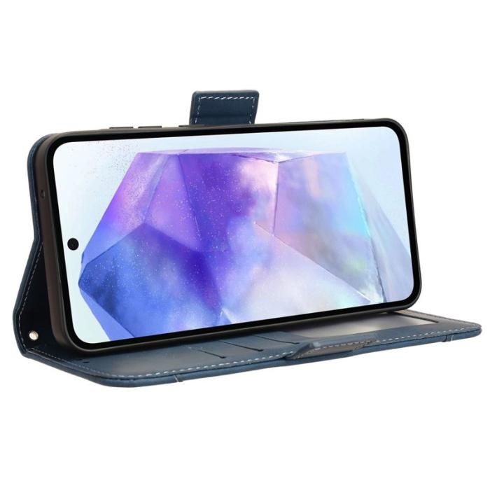 OEM - Samsung Galaxy A35 5G Fodral Äkta Läder Flip - Blå