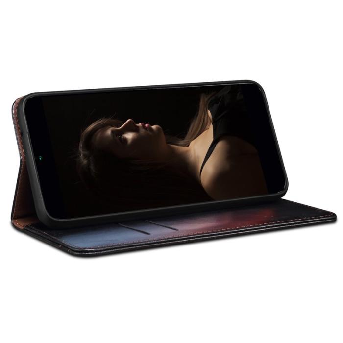 OEM - Samsung Galaxy A35 5G Fodral Äkta Läder Magnetisk Stängning - Svart