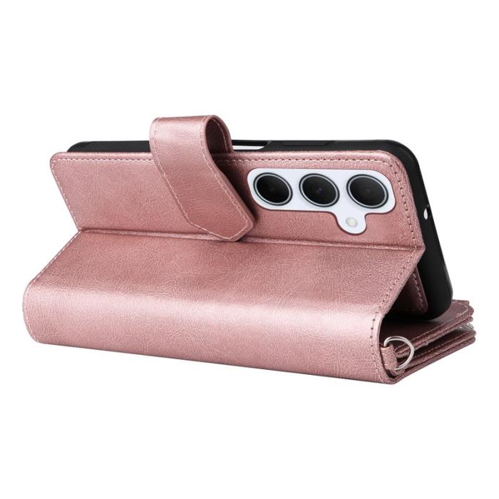 OEM - Samsung Galaxy A35 5G Fodral Äkta Läder Magnetiskt - Roséguld