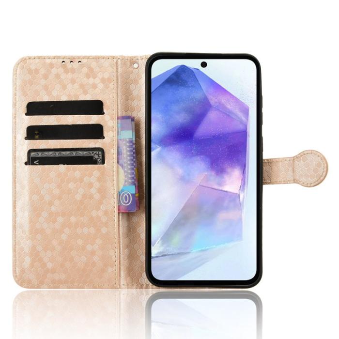 OEM - Samsung Galaxy A35 5G Fodral Äkta Läder Magnetlås - Roséguld