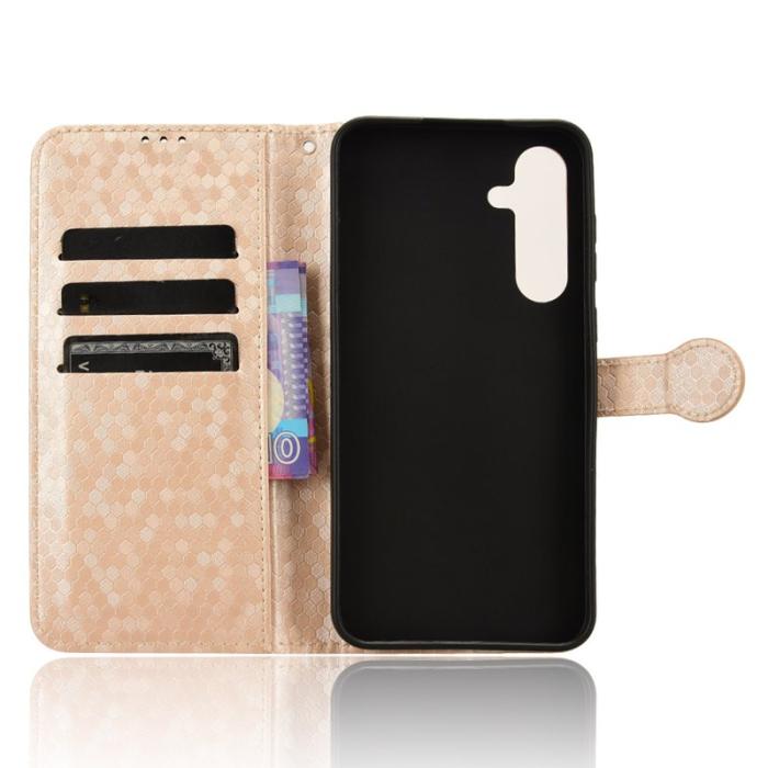 OEM - Samsung Galaxy A35 5G Fodral Äkta Läder Magnetlås - Roséguld