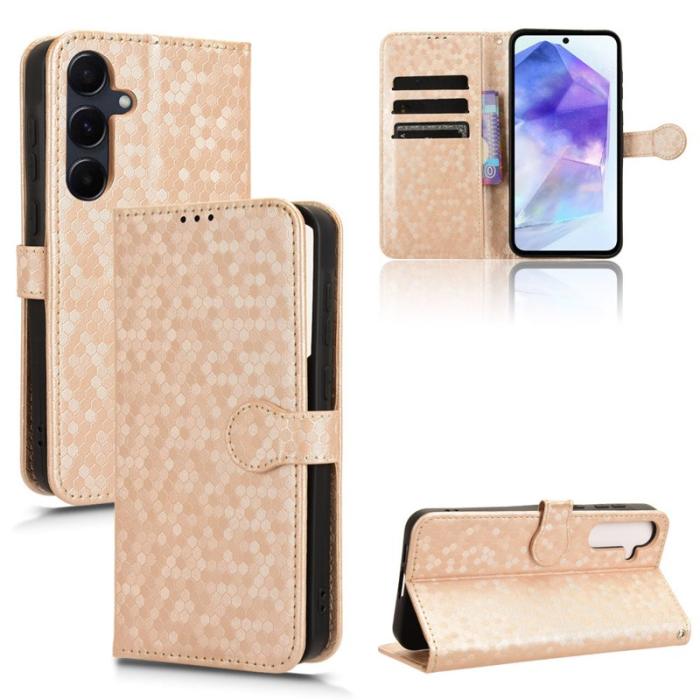 OEM - Samsung Galaxy A35 5G Fodral Äkta Läder Magnetlås - Roséguld