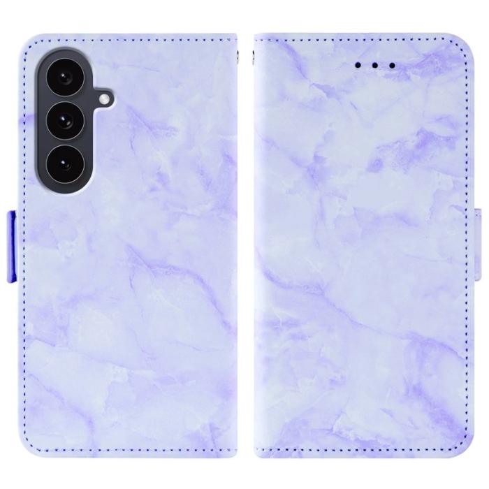 OEM - Samsung Galaxy A35 5G Fodral Äkta Läder Marmor - Lila