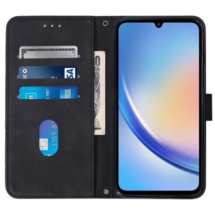 OEM - Samsung Galaxy A35 5G Fodral Äkta Läder Med Axelrem - Svart