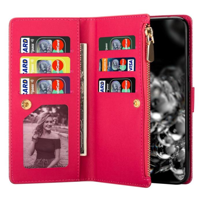 OEM - Samsung Galaxy A35 5G Fodral Äkta Läder Med Dragkedja - Rosa