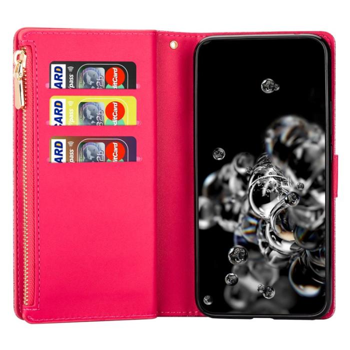 OEM - Samsung Galaxy A35 5G Fodral Äkta Läder Med Dragkedja - Rosa