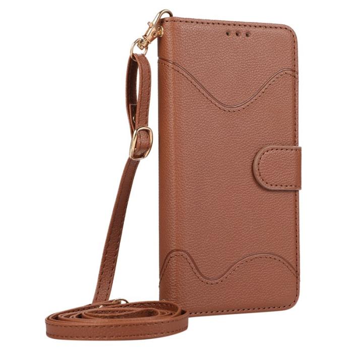 OEM - Samsung Galaxy A35 5G Fodral Äkta Läder Med Kortfack - Brun