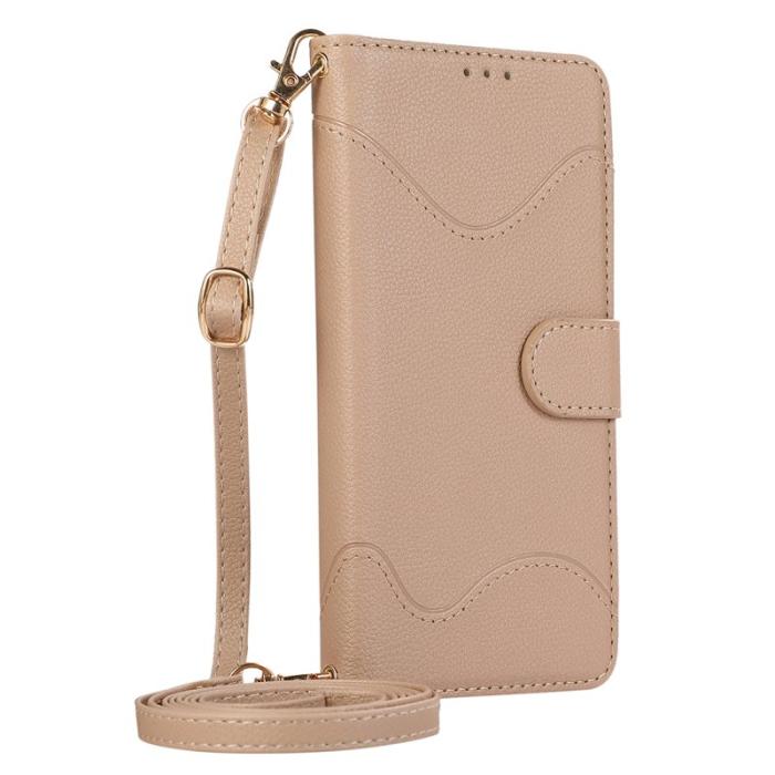 OEM - Samsung Galaxy A35 5G Fodral Äkta Läder Med Kortfack - Khaki