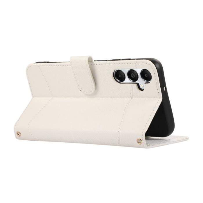 OEM - Samsung Galaxy A35 5G Fodral Äkta Läder Med Kortfack - Vit