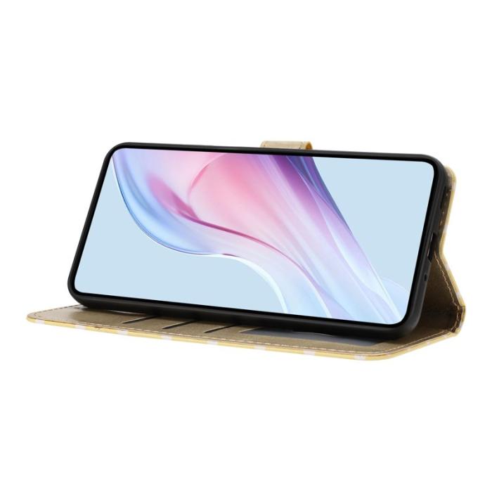 OEM - Samsung Galaxy A35 5G Fodral Äkta Läder Polka Dot - Gul