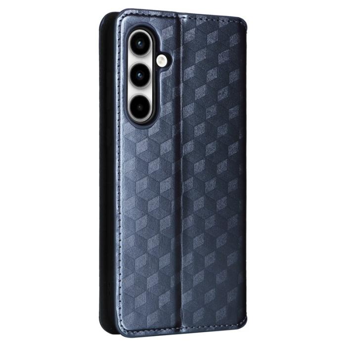 OEM - Samsung Galaxy A35 5G Fodral Äkta Läder Rhombus - Blå