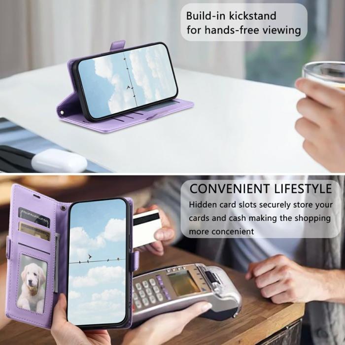 OEM - Samsung Galaxy A35 5G Fodral Äkta Läder Rhombus Textur - Lila