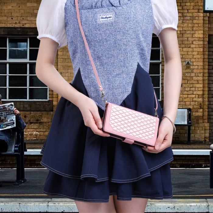 OEM - Samsung Galaxy A35 5G Fodral Äkta Läder Rhombus Textur - Roséguld