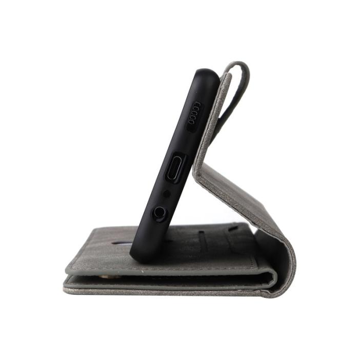 OEM - Samsung Galaxy A35 5G Fodral Äkta Läder Rivet Dekor - Grå